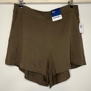 Old navy high rise playa olive green shorts NEW
